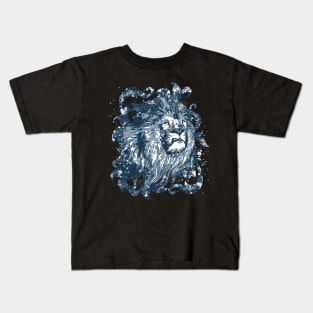 Blue cool Lion King, animali africani, hipster, look anni '80 Kids T-Shirt